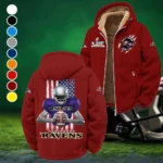Football Purple Crew Winter Fleece Jacket, Insulated Sport Hoody HVN1464BR - Wine
