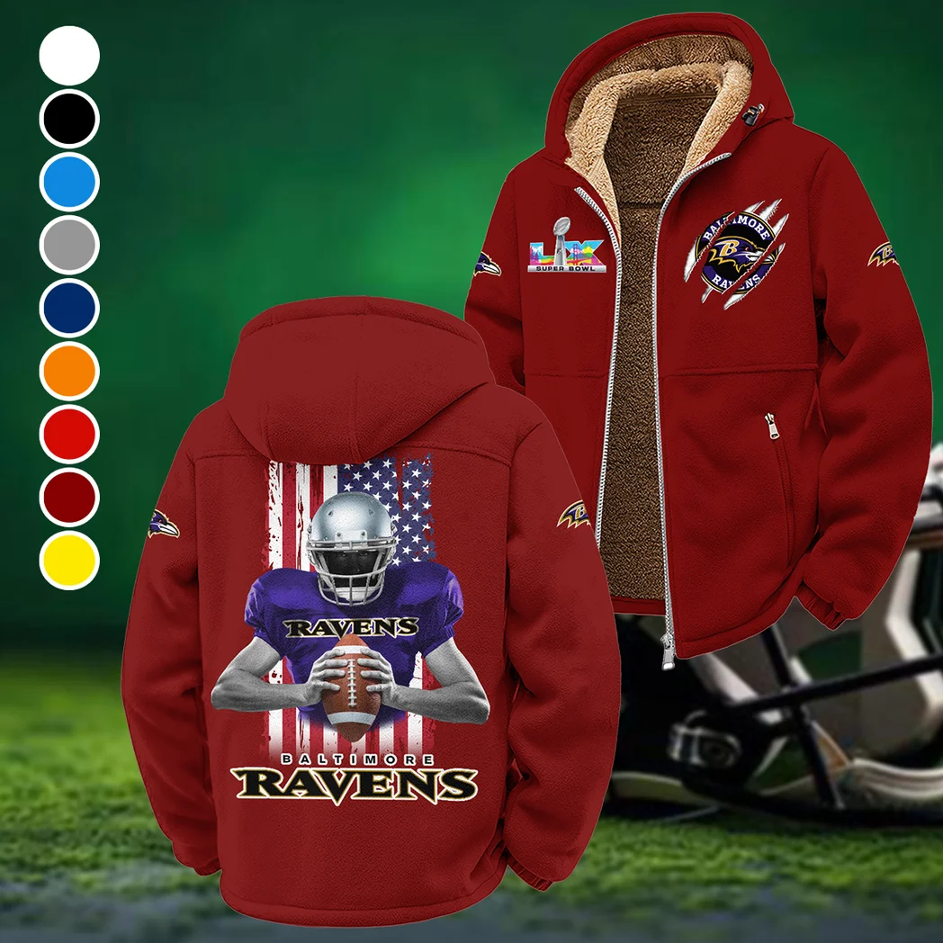 Football Purple Crew Winter Fleece Jacket, Insulated Sport Hoody HVN1464BR - Wine