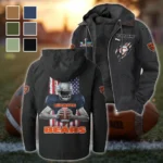 Fan Cubs Squad Flannel Hoodie, Casual Sport Hooded Flannel HVN1464CB - Black