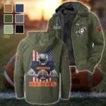 Fan Cubs Squad Flannel Hoodie, Casual Sport Hooded Flannel HVN1464CB - Green