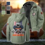 Fan Cubs Squad Flannel Hoodie, Casual Sport Hooded Flannel HVN1464CB - Light Green