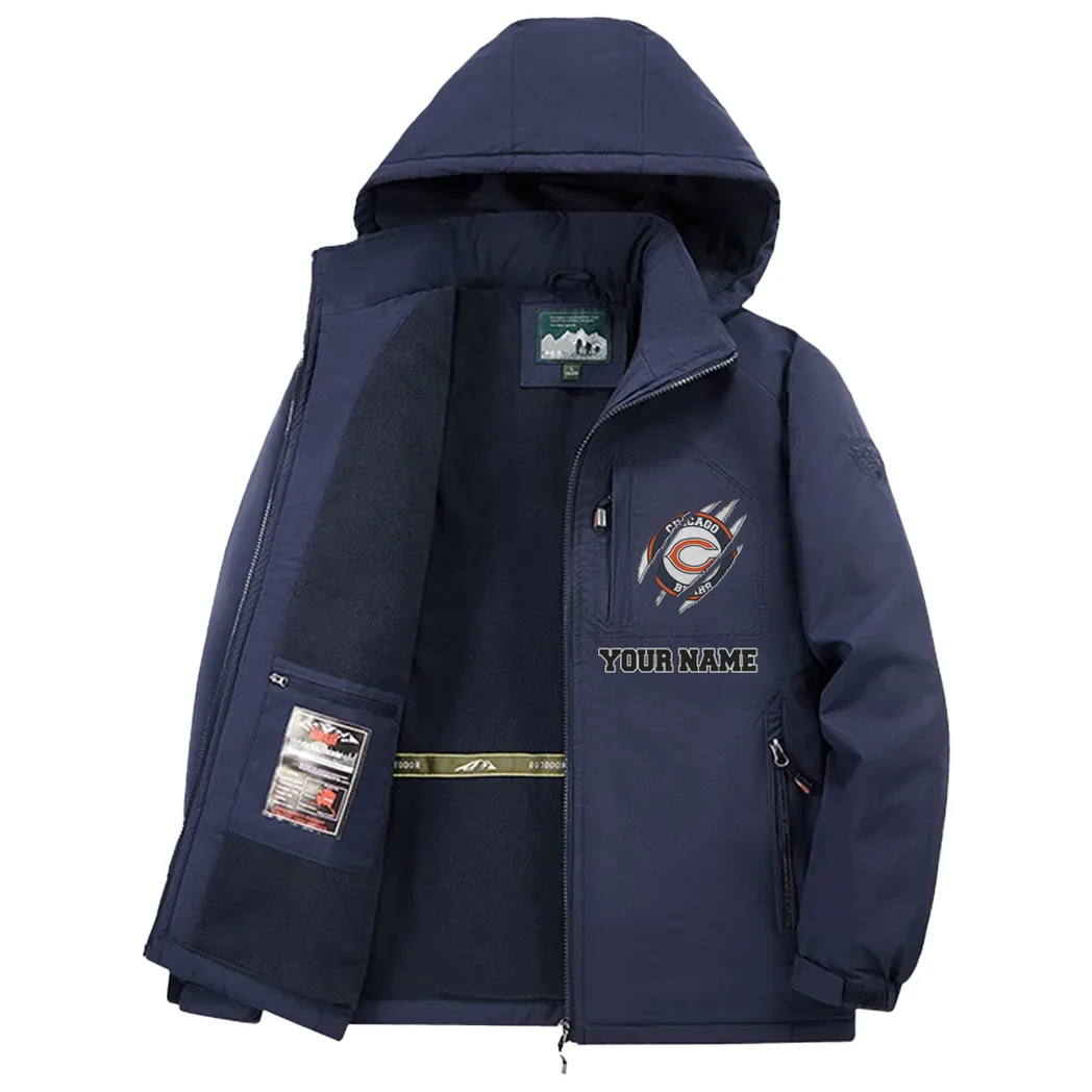 Fan Cubs Squad Fleece Windbreaker Jacket, Windproof Fleece Hybrid HVN1464CB - Navy - Image 3