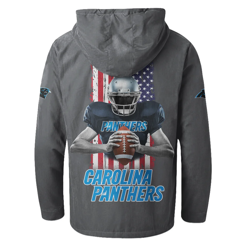 Match Day Prowlers Flannel Hoodie, Team Spirit Flannel Hoodie HVN1464CP - Gray - Image 3