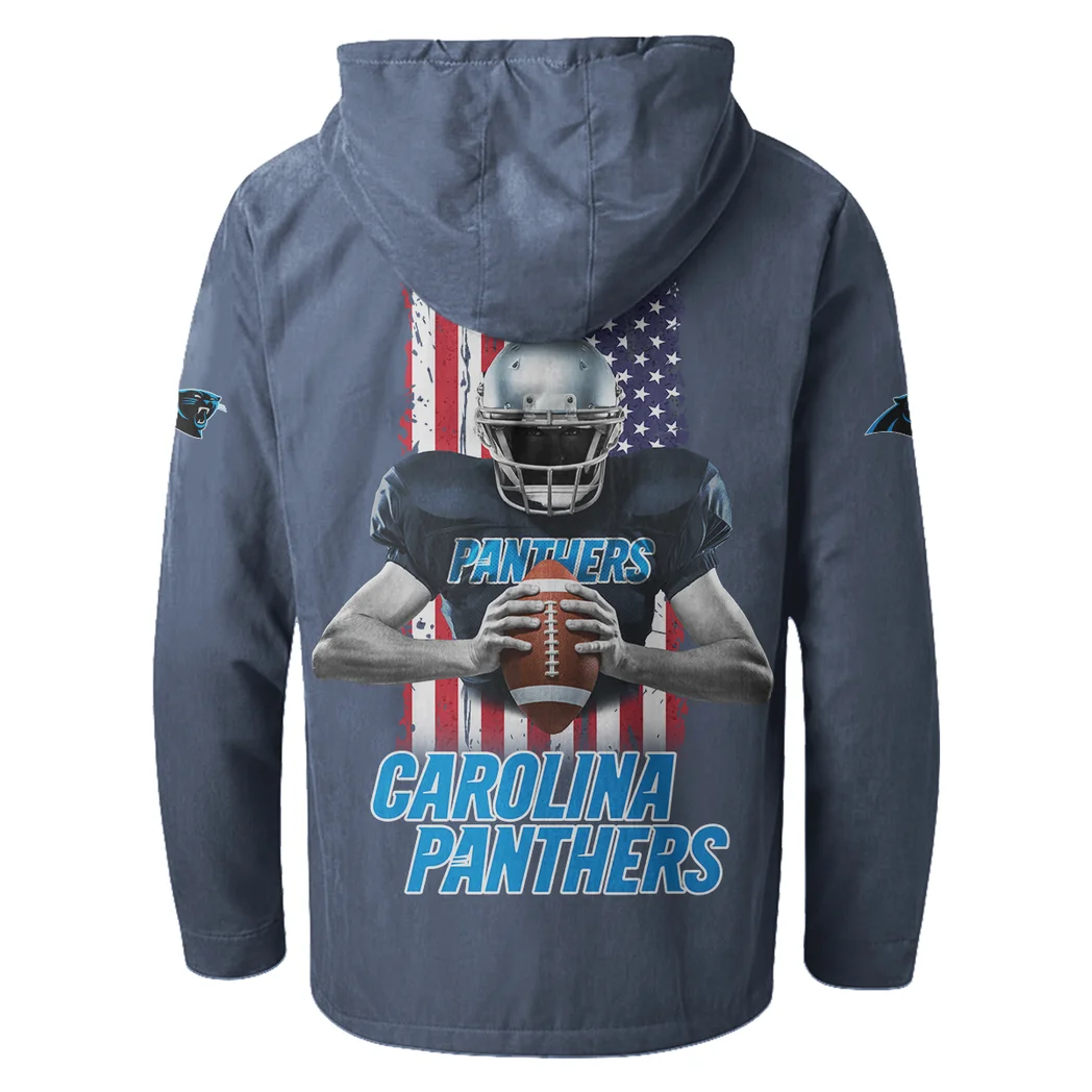 Match Day Prowlers Flannel Hoodie, Team Spirit Flannel Hoodie HVN1464CP - Navy Blue - Image 3