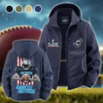 Match Day Prowlers Fleece Windbreaker Jacket, Dual-Layer Protection Jacket HVN1464CP - Navy