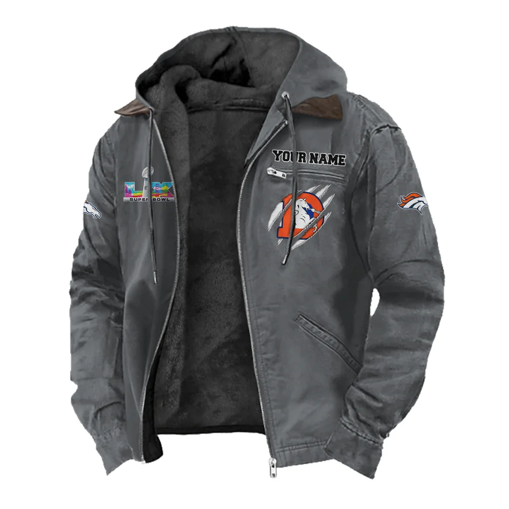 Victory Spurs Flannel Hoodie, Street Style Sport Hoodie HVN1464DB - Gray - Image 2