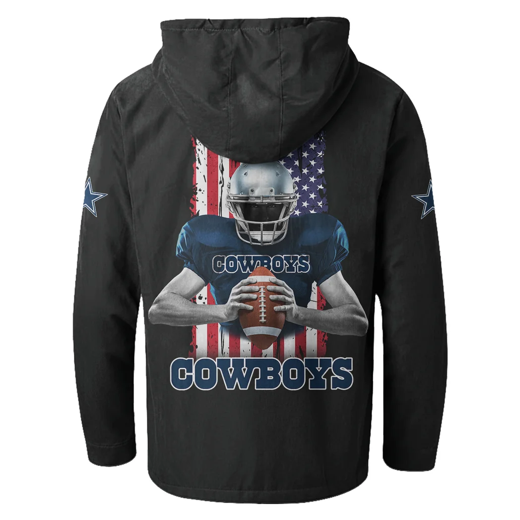 Star Crew Flannel Hoodie, Warm Fan Flannel Hoodie HVN1464DC - Black - Image 3