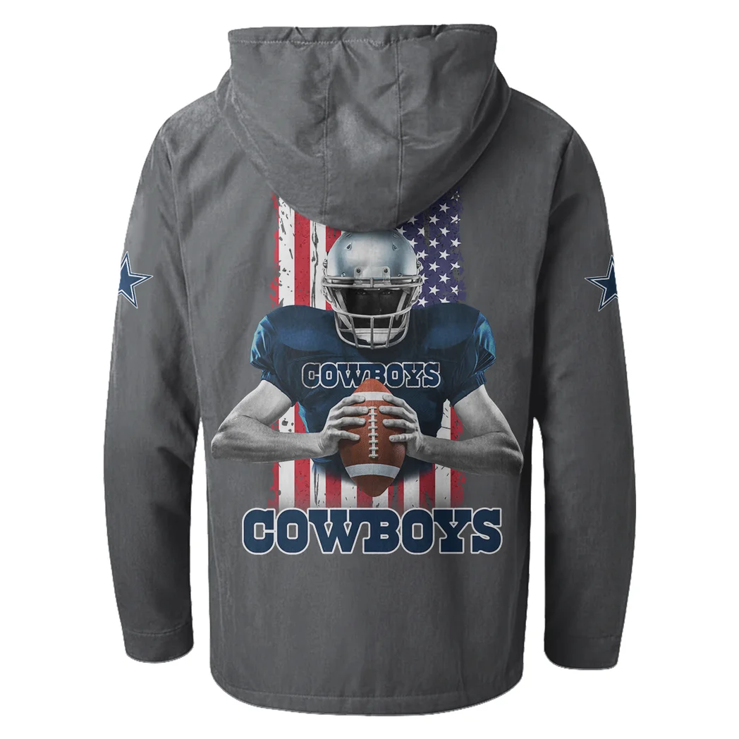 Star Crew Flannel Hoodie, Warm Fan Flannel Hoodie HVN1464DC - Gray - Image 3