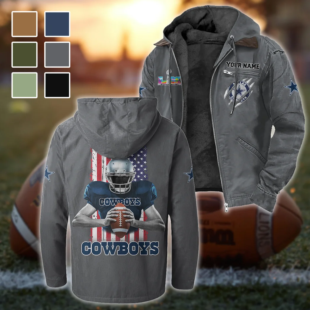 Star Crew Flannel Hoodie, Warm Fan Flannel Hoodie HVN1464DC - Gray