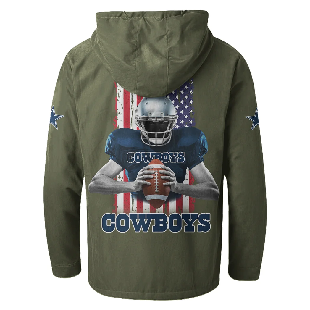 Star Crew Flannel Hoodie, Warm Fan Flannel Hoodie HVN1464DC - Green - Image 3