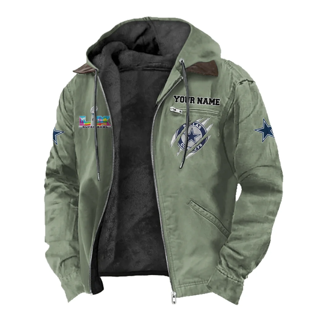 Star Crew Flannel Hoodie, Warm Fan Flannel Hoodie HVN1464DC - Light Green - Image 2