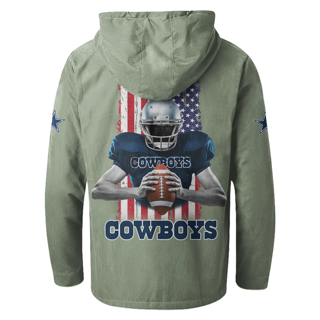 Star Crew Flannel Hoodie, Warm Fan Flannel Hoodie HVN1464DC - Light Green - Image 3