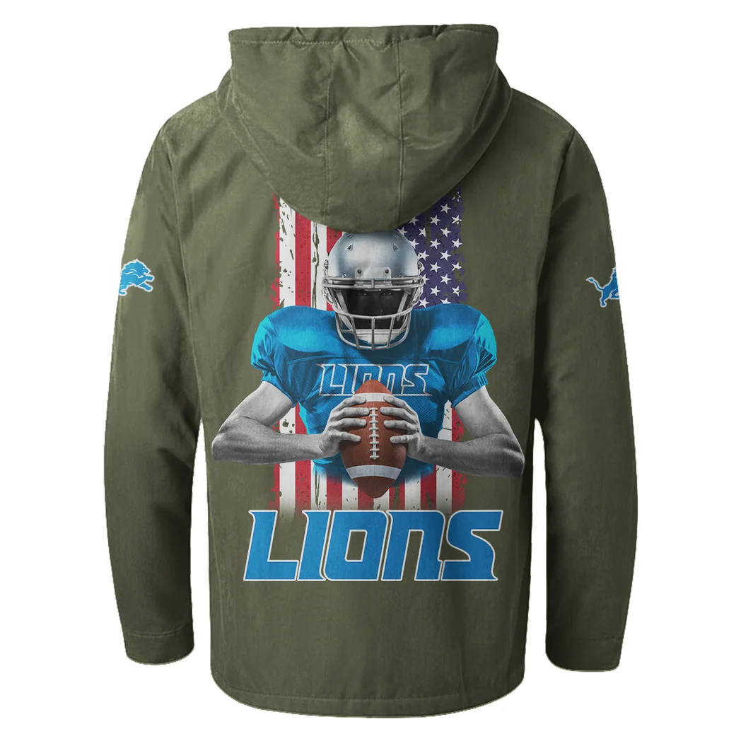 Lion Crew Flannel Hoodie, Cold Game Day Hoodie HVN1464DL - Green - Image 3