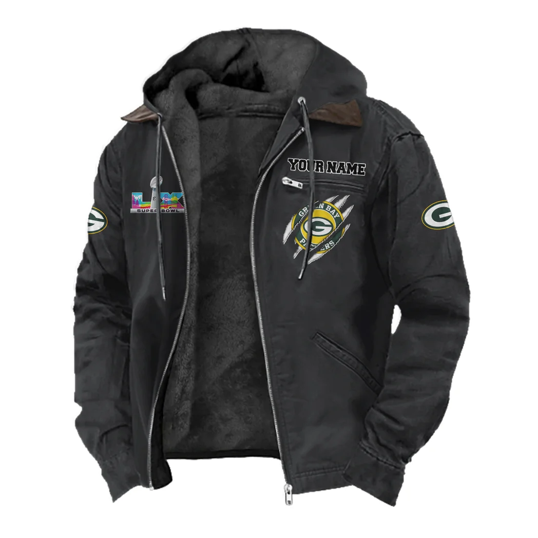 Match Day Fans Flannel Hoodie, Supporter Spirit Hooded Flannel HVN1464GP - Black - Image 2