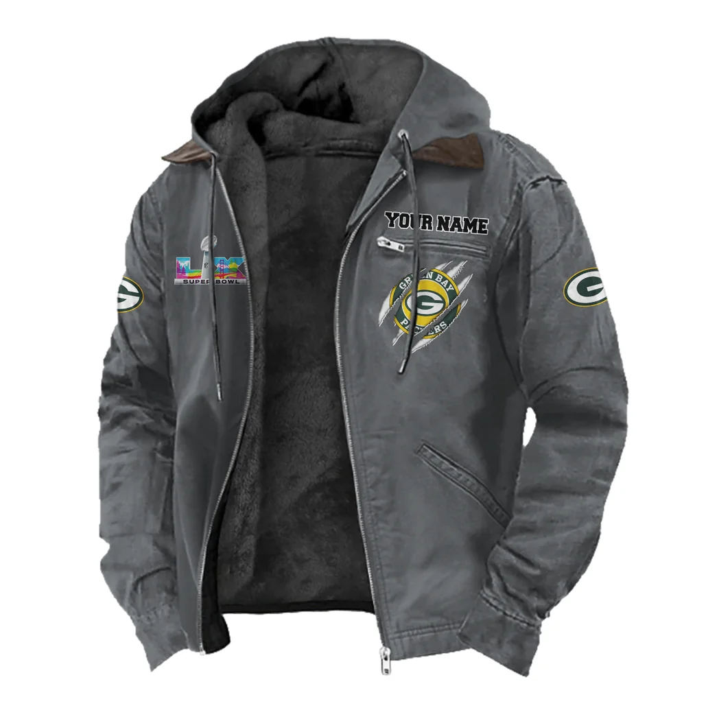Match Day Fans Flannel Hoodie, Supporter Spirit Hooded Flannel HVN1464GP - Gray - Image 2