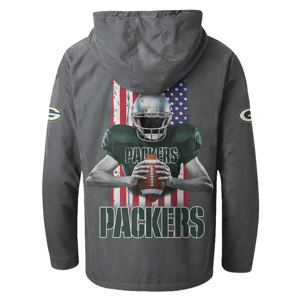 Match Day Fans Flannel Hoodie, Supporter Spirit Hooded Flannel HVN1464GP - Gray - Image 3