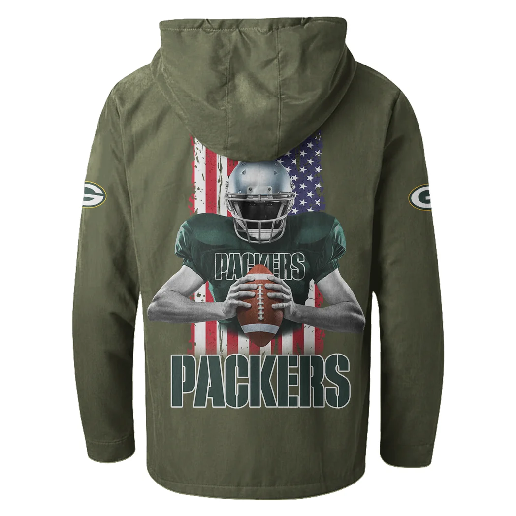 Match Day Fans Flannel Hoodie, Supporter Spirit Hooded Flannel HVN1464GP - Green - Image 3