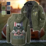 Match Day Fans Flannel Hoodie, Supporter Spirit Hooded Flannel HVN1464GP - Green