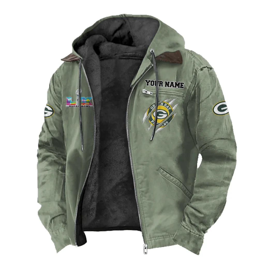 Match Day Fans Flannel Hoodie, Supporter Spirit Hooded Flannel HVN1464GP - Light Green - Image 2