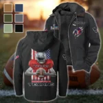 Blue Pride Flannel Hoodie, Athletic Lifestyle Fan Hoodie HVN1464HT - Black