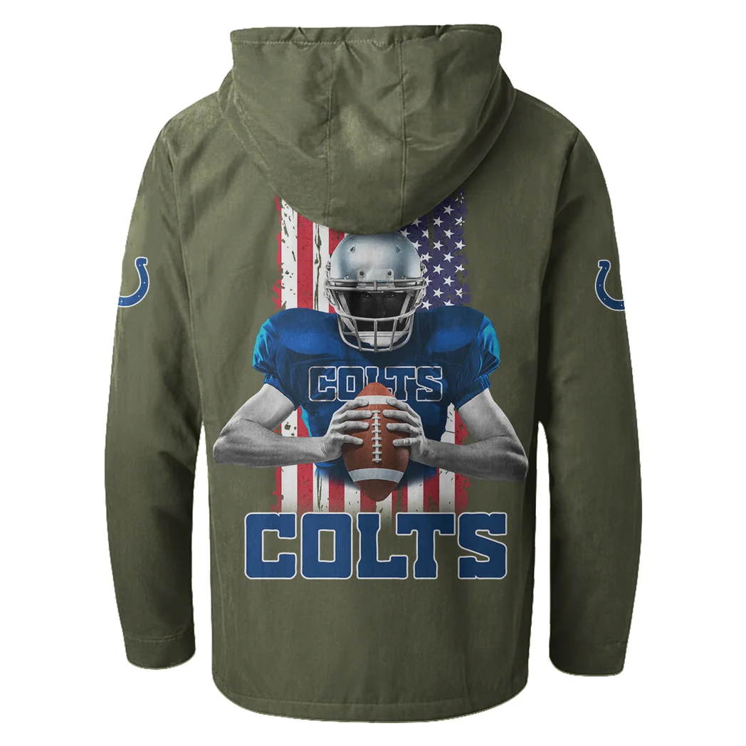 Blue Hooves Flannel Hoodie, Classic Flannel Sport Hoodie HVN1464IC - Green - Image 3
