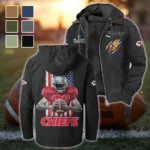 Game Day Squad Flannel Hoodie, Bold Supporter Flannel Hoodie HVN1464KC - Black