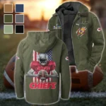 Game Day Squad Flannel Hoodie, Bold Supporter Flannel Hoodie HVN1464KC - Green