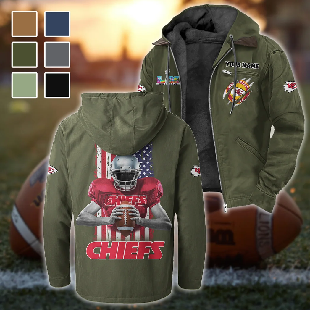 Game Day Squad Flannel Hoodie, Bold Supporter Flannel Hoodie HVN1464KC - Green