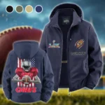Game Day Squad Fleece Windbreaker Jacket, Cold-Air Cycling Shell HVN1464KC - Navy