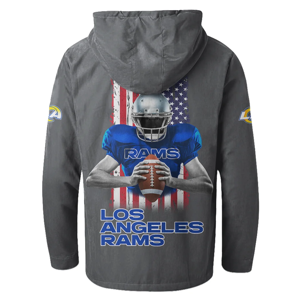 Game Day Herd Flannel Hoodie, True Fan Hooded Flannel HVN1464LA - Gray - Image 3