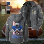 Game Day Herd Flannel Hoodie, True Fan Hooded Flannel HVN1464LA - Gray