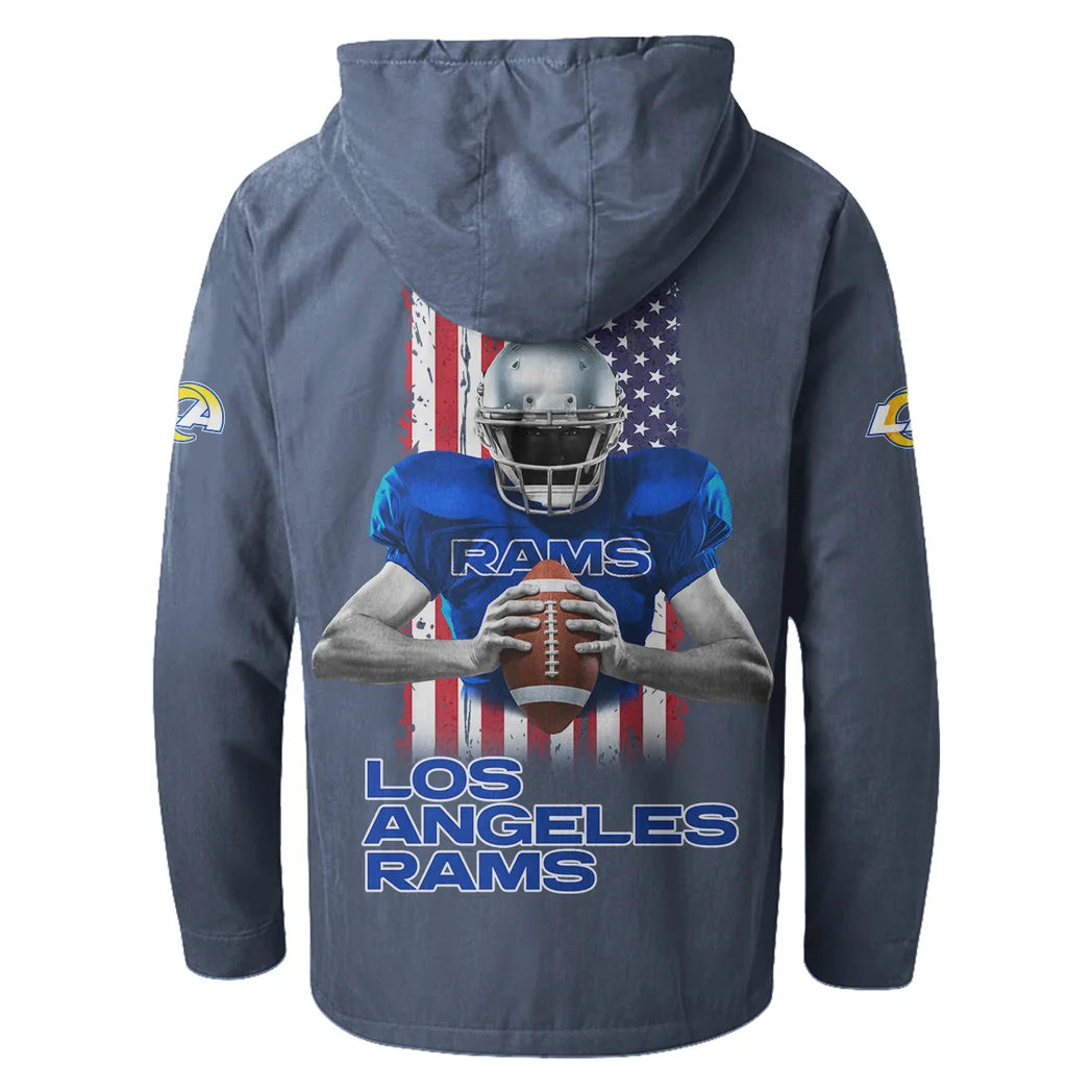 Game Day Herd Flannel Hoodie, True Fan Hooded Flannel HVN1464LA - Navy Blue - Image 3