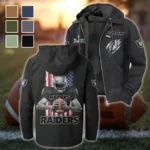 Football Silver Crew Flannel Hoodie, Loyal Supporter Sport Hoodie HVN1464LV - Black