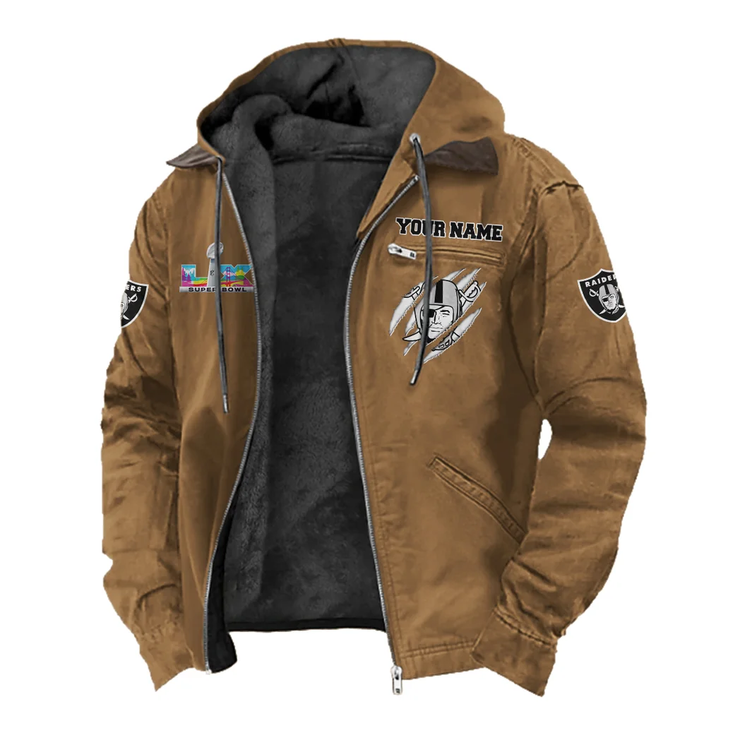 Football Silver Crew Flannel Hoodie, Loyal Supporter Sport Hoodie HVN1464LV - Camel - Image 2