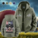 Football Silver Crew Fleece Windbreaker Jacket, Cross-Training Wind Shell HVN1464LV - Green