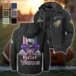 Match Day Raiders Flannel Hoodie, Rugged Sport Flannel Hoodie HVN1464MV - Black