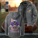 Match Day Raiders Flannel Hoodie, Rugged Sport Flannel Hoodie HVN1464MV - Gray