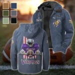 Match Day Raiders Flannel Hoodie, Rugged Sport Flannel Hoodie HVN1464MV - Navy Blue