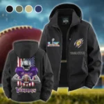 Match Day Raiders Fleece Windbreaker Jacket, Cozy Fleece-Lined Windbreaker HVN1464MV - Black