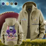 Match Day Raiders Fleece Windbreaker Jacket, Cozy Fleece-Lined Windbreaker HVN1464MV - Khaki