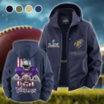 Match Day Raiders Fleece Windbreaker Jacket, Cozy Fleece-Lined Windbreaker HVN1464MV - Navy