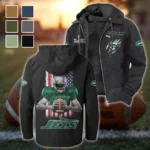 Victory Lightning Flannel Hoodie, Warm Sport Spirit Hoodie HVN1464NJ - Black