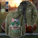 Victory Lightning Flannel Hoodie, Warm Sport Spirit Hoodie HVN1464NJ - Green
