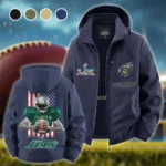 Victory Lightning Fleece Windbreaker Jacket, Brushed Fleece Wind-Resist Layer HVN1464NJ - Navy