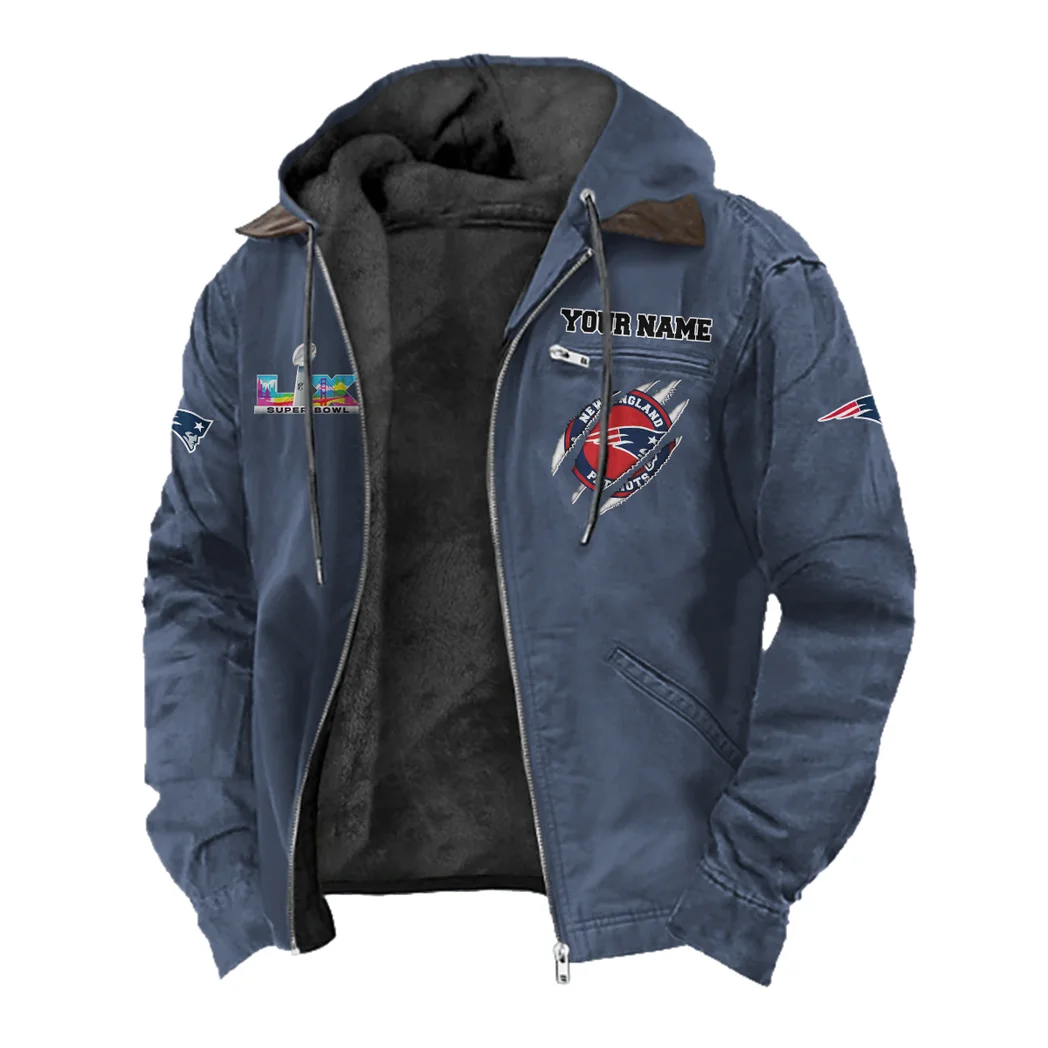 Revolution Fans Flannel Hoodie, Essential Fan Flannel Hoodie HVN1464NP - Navy Blue - Image 2