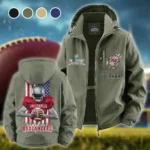 Game Day Raiders Fleece Windbreaker Jacket, Breathable Fleece Windwear HVN1464TB - Green