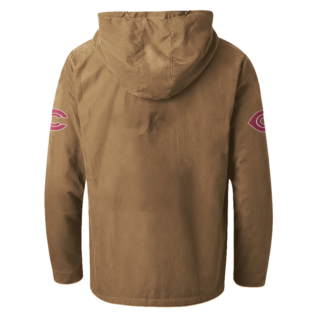 Crimson Flock Flannel Hoodie, Sport Fan Flannel Hoodie HVN1465AC - Camel - Image 3