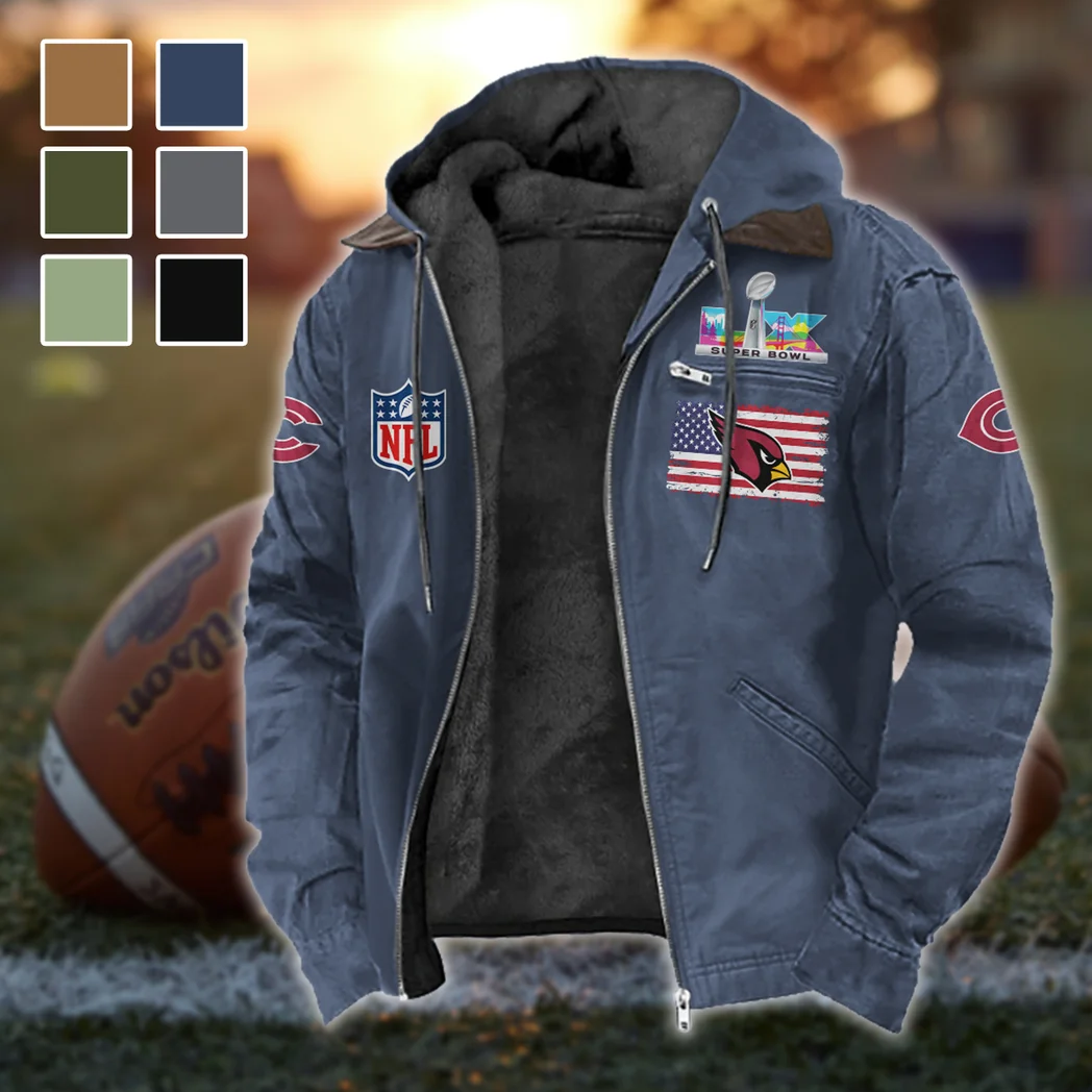 Crimson Flock Flannel Hoodie, Sport Fan Flannel Hoodie HVN1465AC - Navy Blue