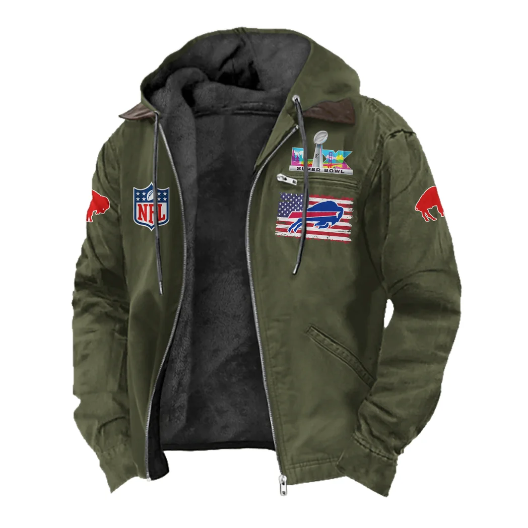 Buffalo Squad Flannel Hoodie, Athletic Spirit Fan Hoodie HVN1465BB - Green - Image 2
