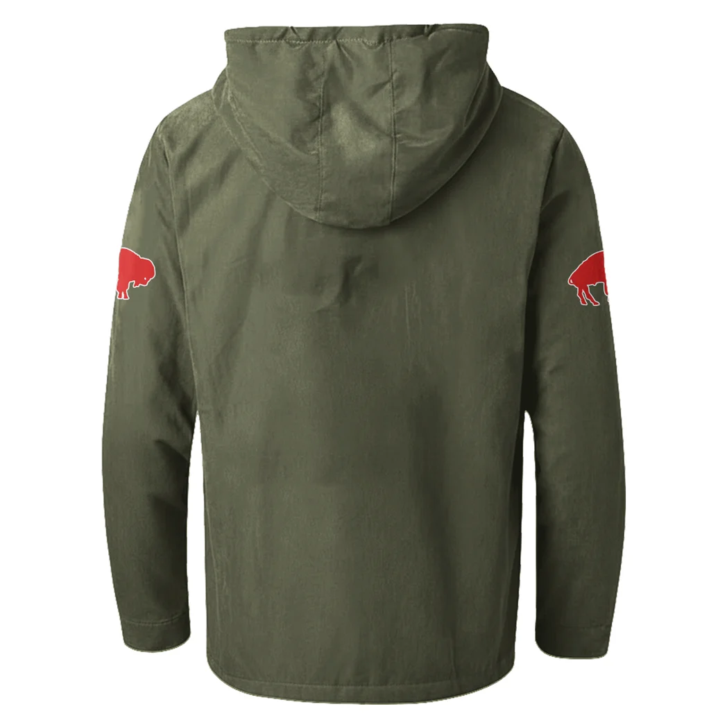 Buffalo Squad Flannel Hoodie, Athletic Spirit Fan Hoodie HVN1465BB - Green - Image 3